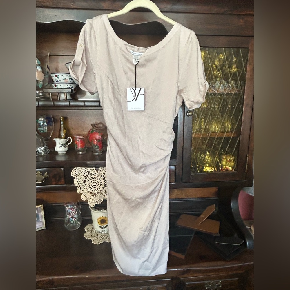 Diane von Furstenberg silk dress with tie back.  (With slip)